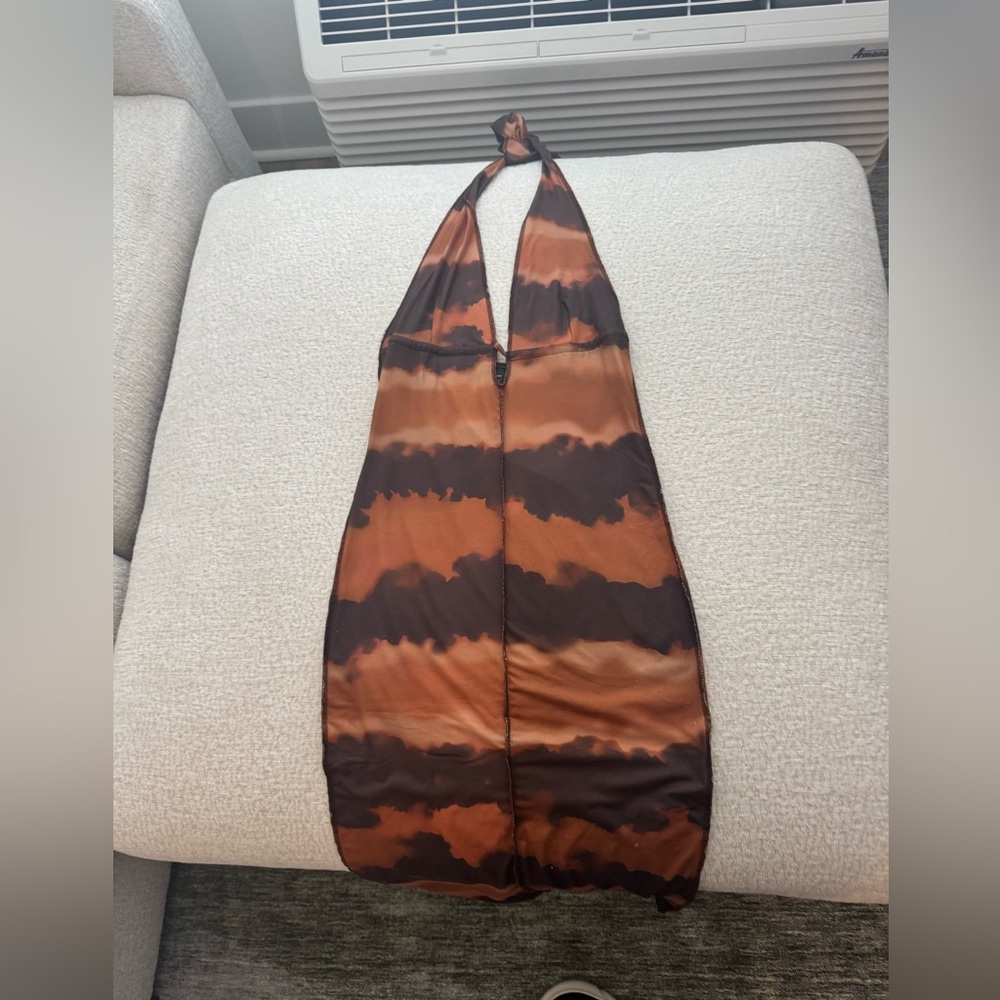 SHEIN SXY Brown/Orange Halter Dress